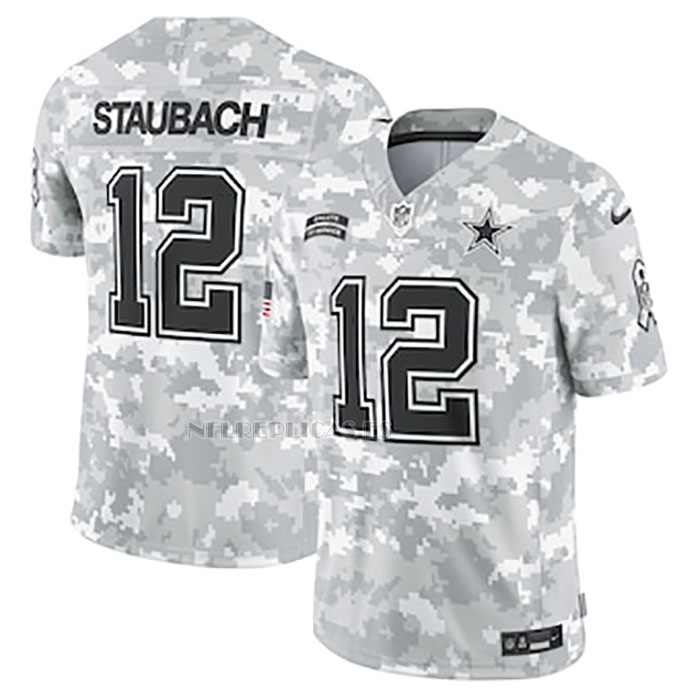 Camiseta NFL Limited Dallas Cowboys Roger Staubach 2024 Salute To Service Retired Gris